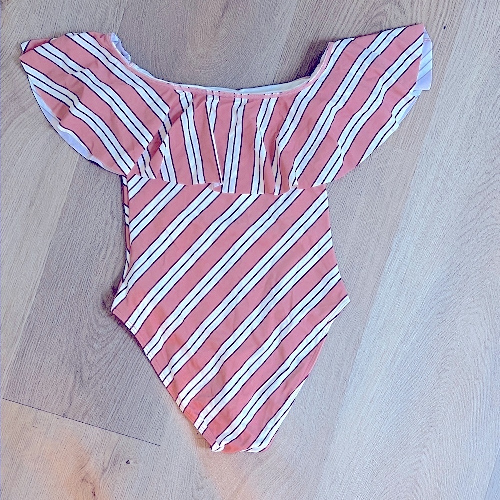 Topshop Ruffled Striped One Piece bathing suit - New with tags!